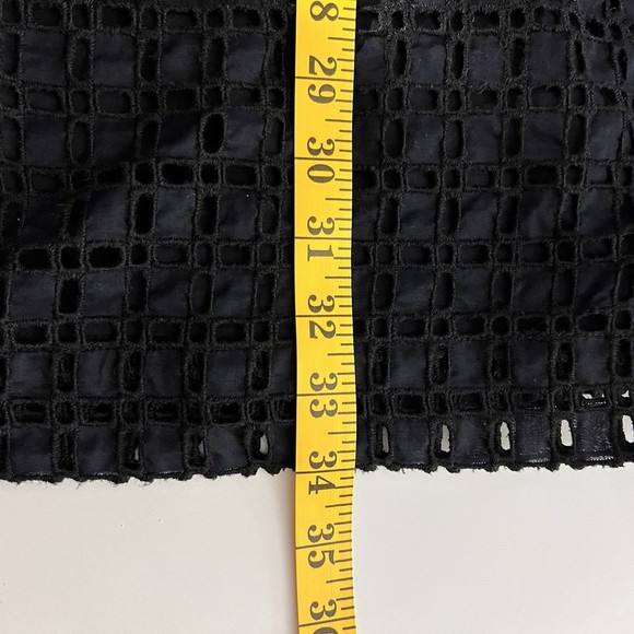 Banana Republic Shift Dress Womens Black 10 Eyelet Meshed Lined Flutter Sleeves - Picture 13 of 13